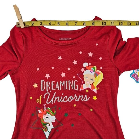 Nickelodeon JoJo Siwa Girls Christmas Holiday Red Dreaming of Unicorns Dress NWT - Picture 12 of 16